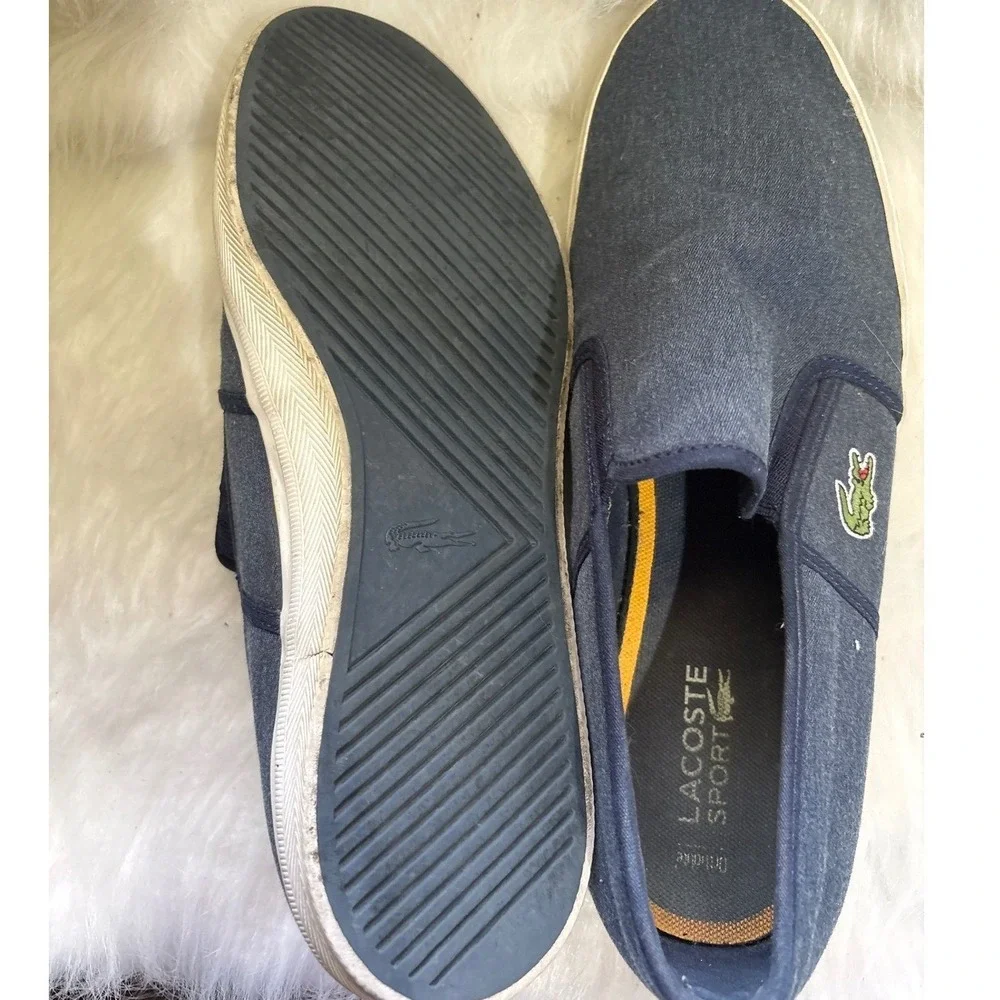 Lacoste‎ Sport Blue Denim Slip On Sneakers Casual Comfort Shoes